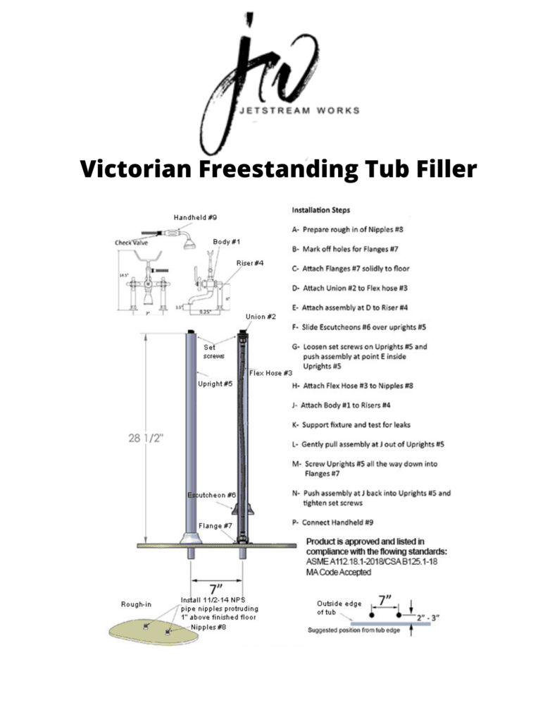 Victorian Tub Filler JetstreamWorks