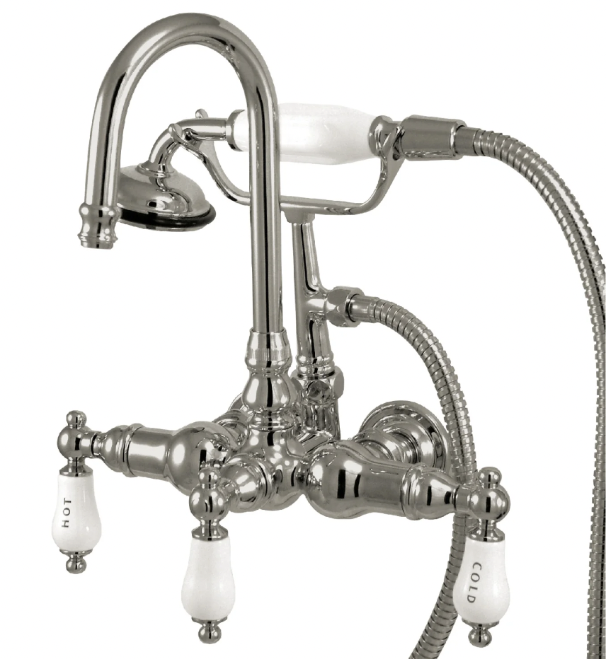 Edwardian Faucet Wall Mount-Polished Chrome