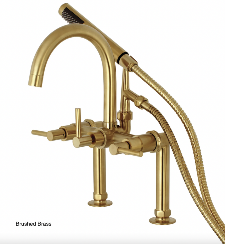 Goose Neck Deck Mount Brushed Brass