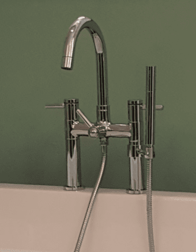Twin-Lever-Deck-Mount-Chrome-Faucet