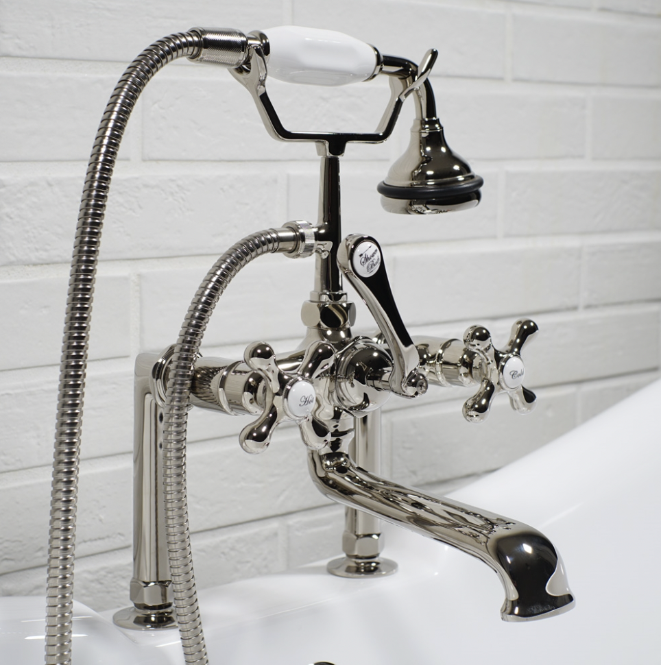 Victorian Faucet Deck Mount Polished Nickel