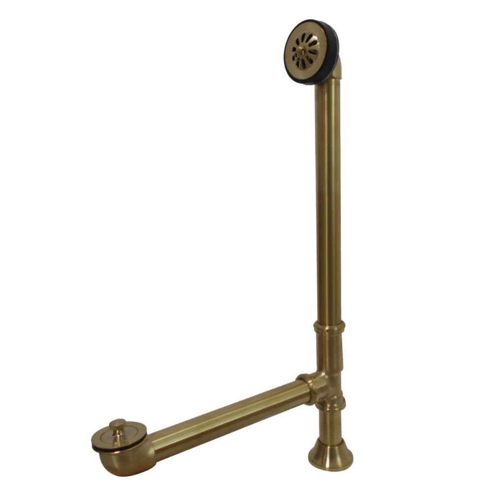 Clawfoot Tub Waste and Overflow Drain - Brushed Brass