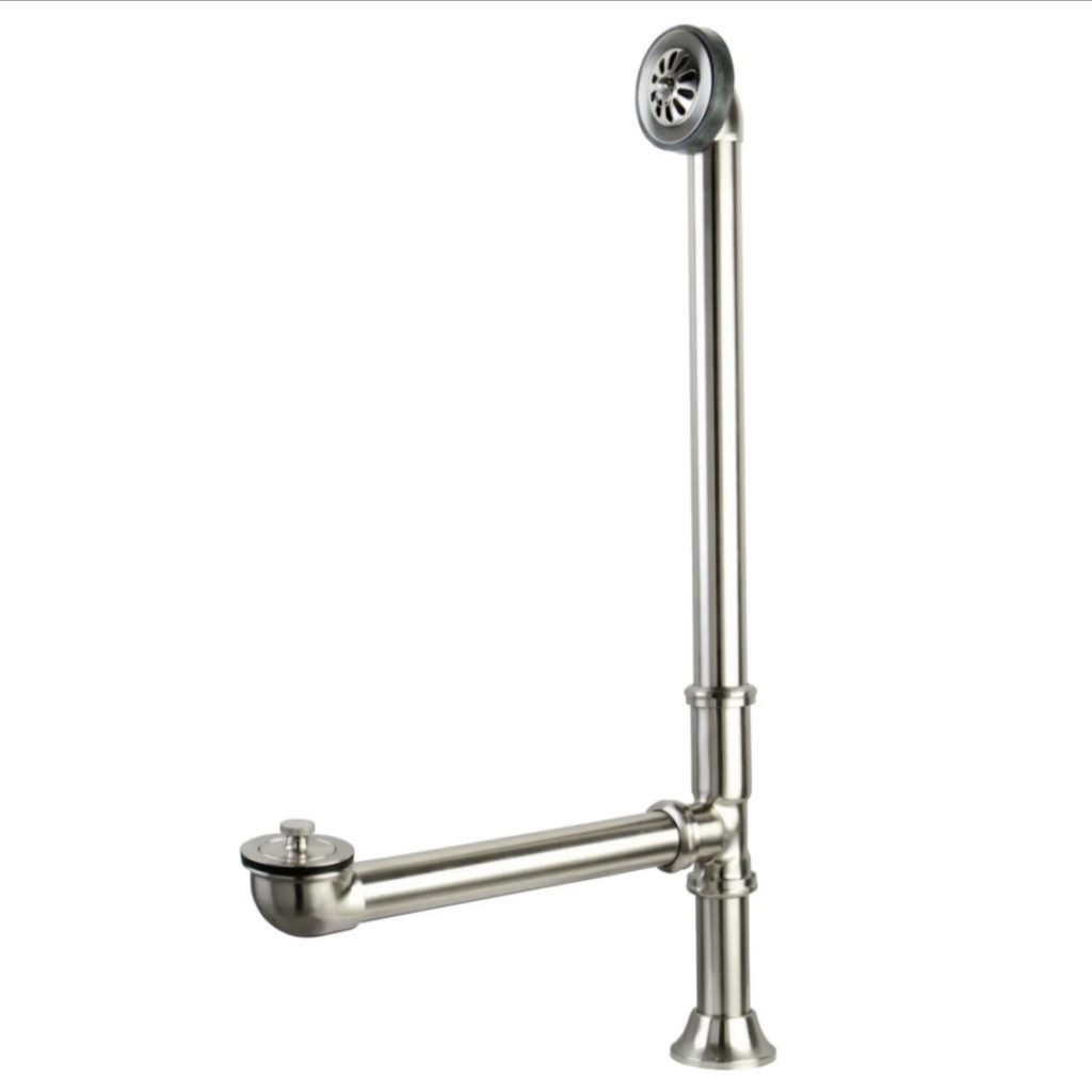 Clawfoot Tub Waste and Overflow Drain - Brushed Nickel