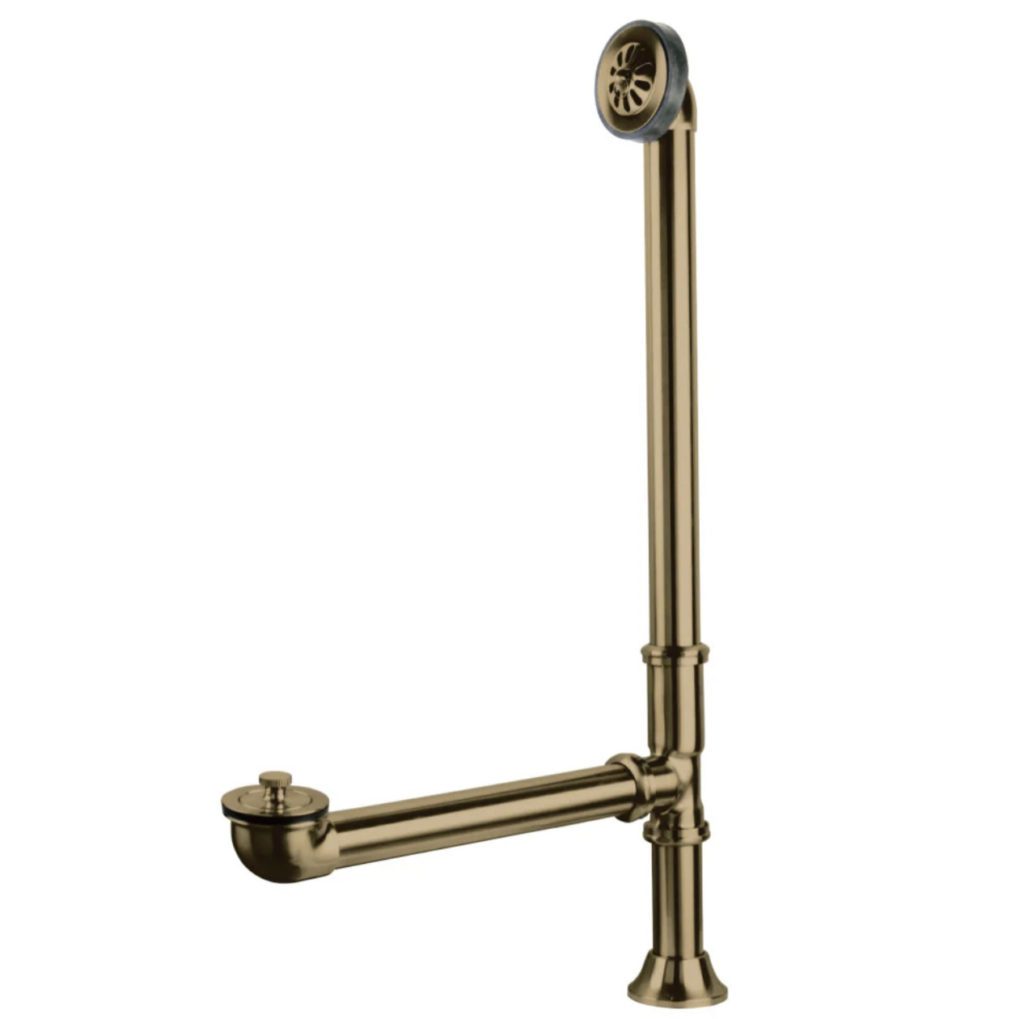 Clawfoot Tub Waste and Overflow Drain - Polished Brass (1)