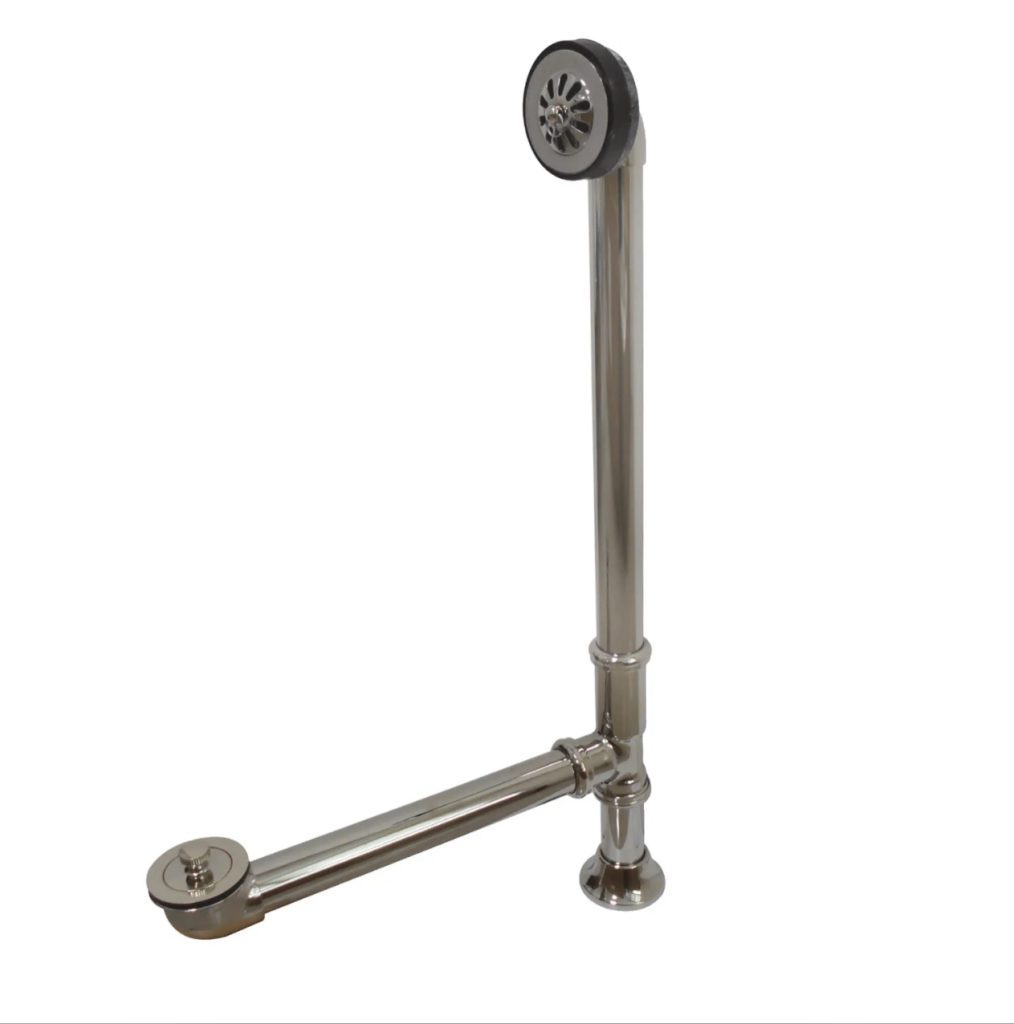 Clawfoot Tub Waste and Overflow Drain - Polished Nickel